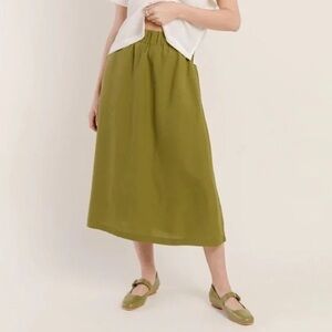 **SOLD** Tradlands Meadow Linen Midi Skirt Olive size Small NWT